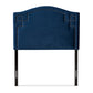 baxton studio aubrey modern and contemporary royal blue velvet fabric upholstered twin size headboard | Modish Furniture Store-3