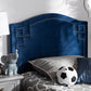 Baxton Studio Aubrey Modern and Contemporary Royal Blue Velvet Fabric Upholstered Twin Size Headboard | Modishstore | Headboards