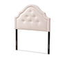 baxton studio cora modern and contemporary light pink velvet fabric upholstered twin size headboard | Modish Furniture Store-2