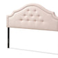 baxton studio cora modern and contemporary light pink velvet fabric upholstered king size headboard | Modish Furniture Store-2