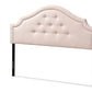 baxton studio cora modern and contemporary light pink velvet fabric upholstered full size headboard | Modish Furniture Store-2
