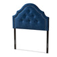 baxton studio cora modern and contemporary royal blue velvet fabric upholstered twin size headboard | Modish Furniture Store-2