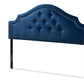 baxton studio cora modern and contemporary royal blue velvet fabric upholstered queen size headboard | Modish Furniture Store-2