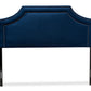 Baxton Studio Avignon Modern and Contemporary Navy Blue Velvet Fabric Upholstered Full Size Headboard | Headboards | Modishstore - 6