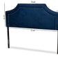 Baxton Studio Avignon Modern and Contemporary Navy Blue Velvet Fabric Upholstered Full Size Headboard | Headboards | Modishstore - 5