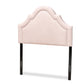 baxton studio rita modern and contemporary light pink velvet fabric upholstered twin size headboard | Modish Furniture Store-2