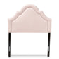 baxton studio rita modern and contemporary light pink velvet fabric upholstered twin size headboard | Modish Furniture Store-3