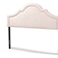 baxton studio rita modern and contemporary light pink velvet fabric upholstered full size headboard | Modish Furniture Store-2
