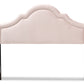 Baxton Studio Rita Modern and Contemporary Light Pink Velvet Fabric Upholstered Queen Size Headboard | Headboards | Modishstore - 5