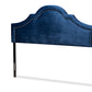 baxton studio rita modern and contemporary navy blue velvet fabric upholstered full size headboard | Modish Furniture Store-2