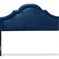 baxton studio rita modern and contemporary navy blue velvet fabric upholstered queen size headboard | Modish Furniture Store-3