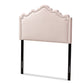 baxton studio nadeen modern and contemporary light pink velvet fabric upholstered twin size headboard | Modish Furniture Store-2
