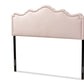 baxton studio nadeen modern and contemporary light pink velvet fabric upholstered king size headboard | Modish Furniture Store-2