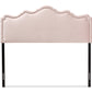 baxton studio nadeen modern and contemporary light pink velvet fabric upholstered full size headboard | Modish Furniture Store-3