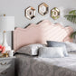 Baxton Studio Nadeen Modern and Contemporary Light Pink Velvet Fabric Upholstered Queen Size Headboard | Headboards | Modishstore - 2