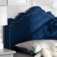 Baxton Studio Nadeen Modern and Contemporary Royal Blue Velvet Fabric Upholstered Twin Size Headboard | Modishstore | Headboards