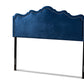 baxton studio nadeen modern and contemporary royal blue velvet fabric upholstered king size headboard | Modish Furniture Store-2