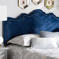 Baxton Studio Nadeen Modern and Contemporary Royal Blue Velvet Fabric Upholstered Full Size Headboard | Modishstore | Headboards