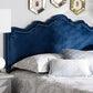 Baxton Studio Nadeen Modern and Contemporary Royal Blue Velvet Fabric Upholstered King Size Headboard | Modishstore | Headboards