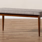 Baxton Studio Itami Mid-Century Modern Light Grey Fabric Upholstered Medium Oak Finished Wood Dining Bench | Modishstore | Stools & Benches