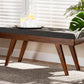 Baxton Studio Alona Mid-Century Modern Medium Grey Fabric Upholstered Wood Dining Bench | Modishstore | Stools & Benches