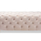 baxton studio avara glam and luxe light beige velvet fabric upholstered gold finished button tufted bench ottoman | Modish Furniture Store-3