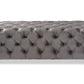 baxton studio avara glam and luxe gray velvet fabric upholstered gold finished button tufted bench ottoman | Modish Furniture Store-3