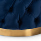 baxton studio valeria glam royal blue velvet fabric upholstered gold finished button tufted ottoman | Modish Furniture Store-3