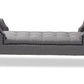 baxton studio perret modern and contemporary gray linen fabric upholstered oak brown finished wood bench | Modish Furniture Store-3