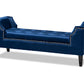baxton studio perret modern and contemporary royal blue velvet fabric upholstered espresso finished wood bench | Modish Furniture Store-2