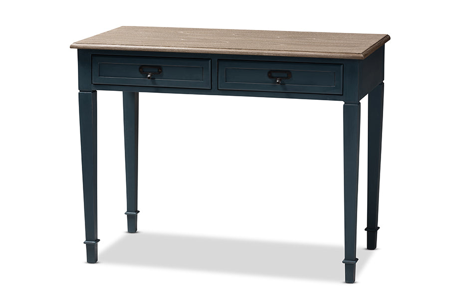 baxton studio dauphine french provincial spruce blue accent writing desk | Modish Furniture Store-2