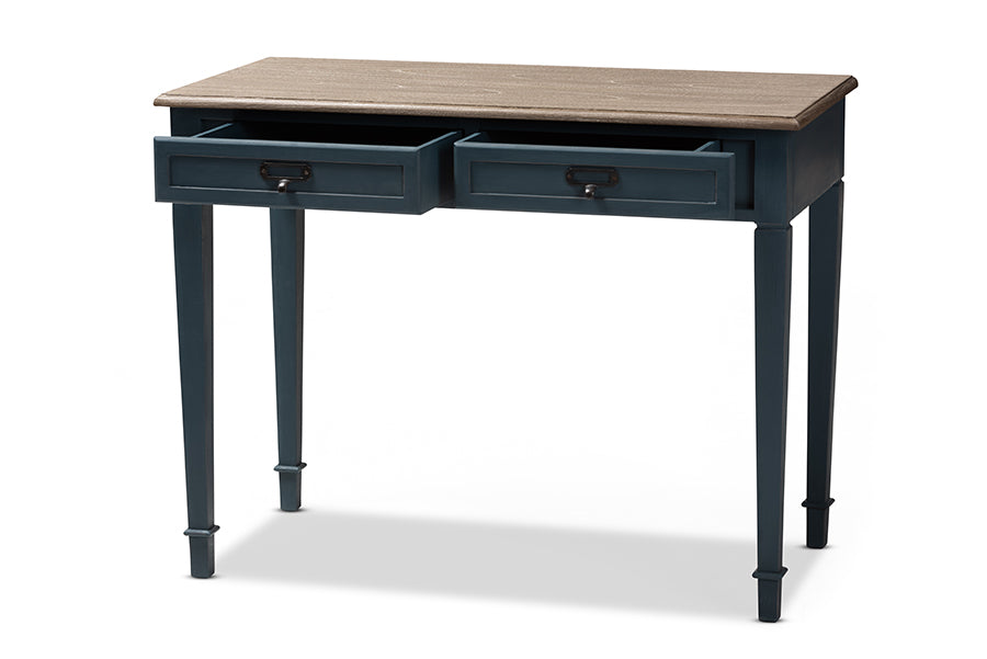 baxton studio dauphine french provincial spruce blue accent writing desk | Modish Furniture Store-3