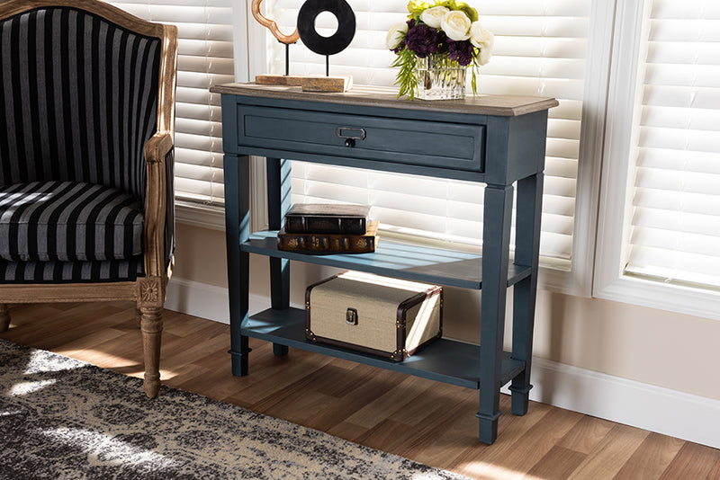 Baxton Studio Dauphine French Provincial Blue Spruce Fiinished Wood Accent Console Table | Modishstore | Console Tables