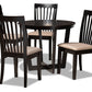 baxton studio nellie modern and contemporary sand fabric upholstered and dark brown finished wood 5 piece dining set | Modish Furniture Store-2