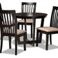 baxton studio nellie modern and contemporary sand fabric upholstered and dark brown finished wood 5 piece dining set | Modish Furniture Store-2