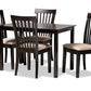 baxton studio minette modern and contemporary sand fabric upholstered espresso brown finished wood 5 piece dining set | Modish Furniture Store-2