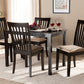 Baxton Studio Minette Modern and Contemporary Sand Fabric Upholstered Espresso Brown Finished Wood 5-Piece Dining Set | Modishstore | Dining Sets
