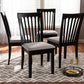 Baxton Studio Minette Modern and Contemporary Gray Fabric Upholstered Espresso Brown Finished Wood Dining Chair Set of 4 | Modishstore | Dining Chairs