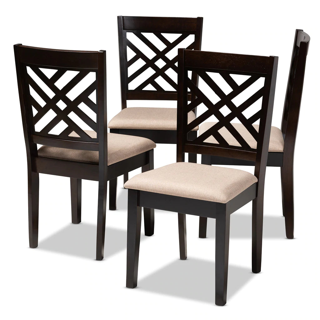 Baxton Studio Caron Modern And Contemporary Wood Dining Chair Set Of 4 | Dining Chairs | Modishstore - 2