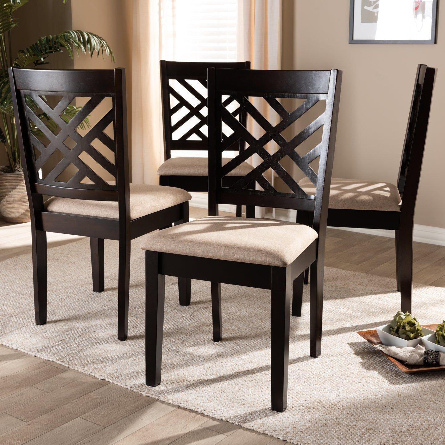 Baxton Studio Caron Modern And Contemporary Wood Dining Chair Set Of 4 | Dining Chairs | Modishstore