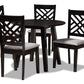 baxton studio lilly modern and contemporary grey fabric upholstered and dark brown finished wood 5 piece dining set | Modish Furniture Store-2