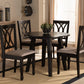 Baxton Studio Millie Modern and Contemporary Sand Fabric Upholstered and Dark Brown Finished Wood 5-Piece Dining Set | Modishstore | Dining Sets