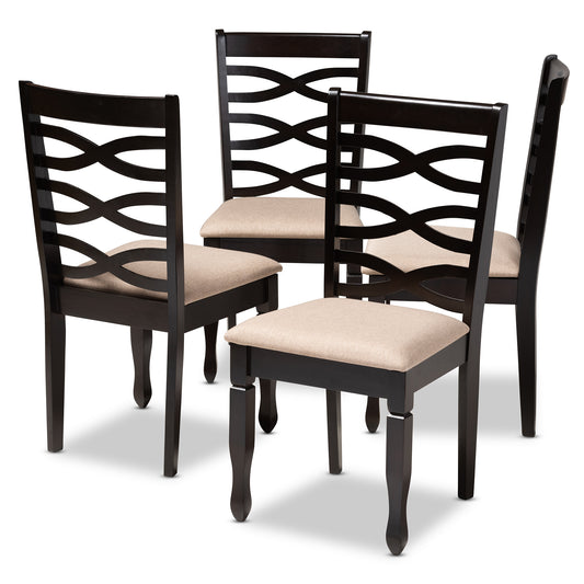Baxton Studio Lanier Modern Brown Finished Wood Dining Chair Set of 4 | Dining Chairs | Modishstore