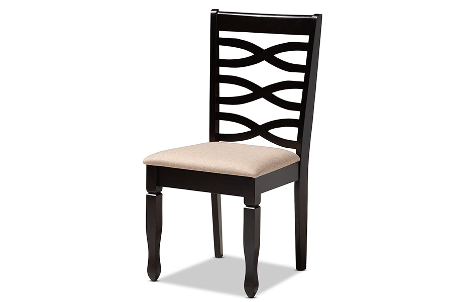 Baxton Studio Lanier Modern Brown Finished Wood Dining Chair Set of 4 | Dining Chairs | Modishstore - 6
