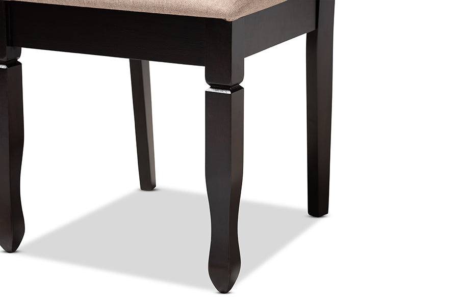 Baxton Studio Lanier Modern Brown Finished Wood Dining Chair Set of 4 | Dining Chairs | Modishstore - 4