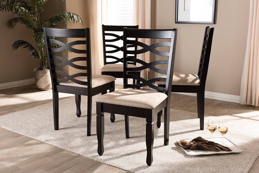Baxton Studio Lanier Modern Brown Finished Wood Dining Chair Set of 4 | Dining Chairs | Modishstore - 2