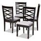 Baxton Studio Lanier Modern and Contemporary Gray Fabric Upholstered Espresso Brown Finished Wood Dining Chair Set of 4 | Modishstore | Dining Chairs - 4