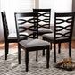Baxton Studio Lanier Modern and Contemporary Gray Fabric Upholstered Espresso Brown Finished Wood Dining Chair Set of 4 | Modishstore | Dining Chairs