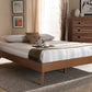 Baxton Studio Lissette Mid-Century Modern Walnut Brown Finished Wood Full Size Platform Bed Frame | Modishstore | Beds