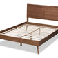 Baxton Studio Zenon Mid-Century Modern Walnut Brown Finished Wood Queen Size Platform Bed | Beds | Modishstore - 5